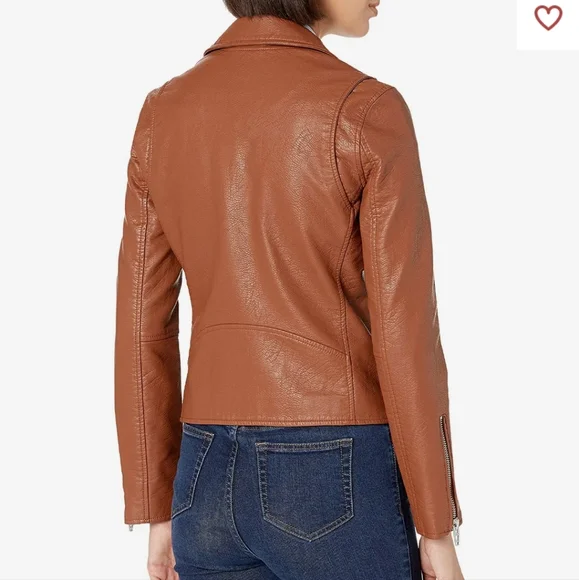 NEW VEGAN LEATHER MOTO JACKET NEW - Picture 4 of 12